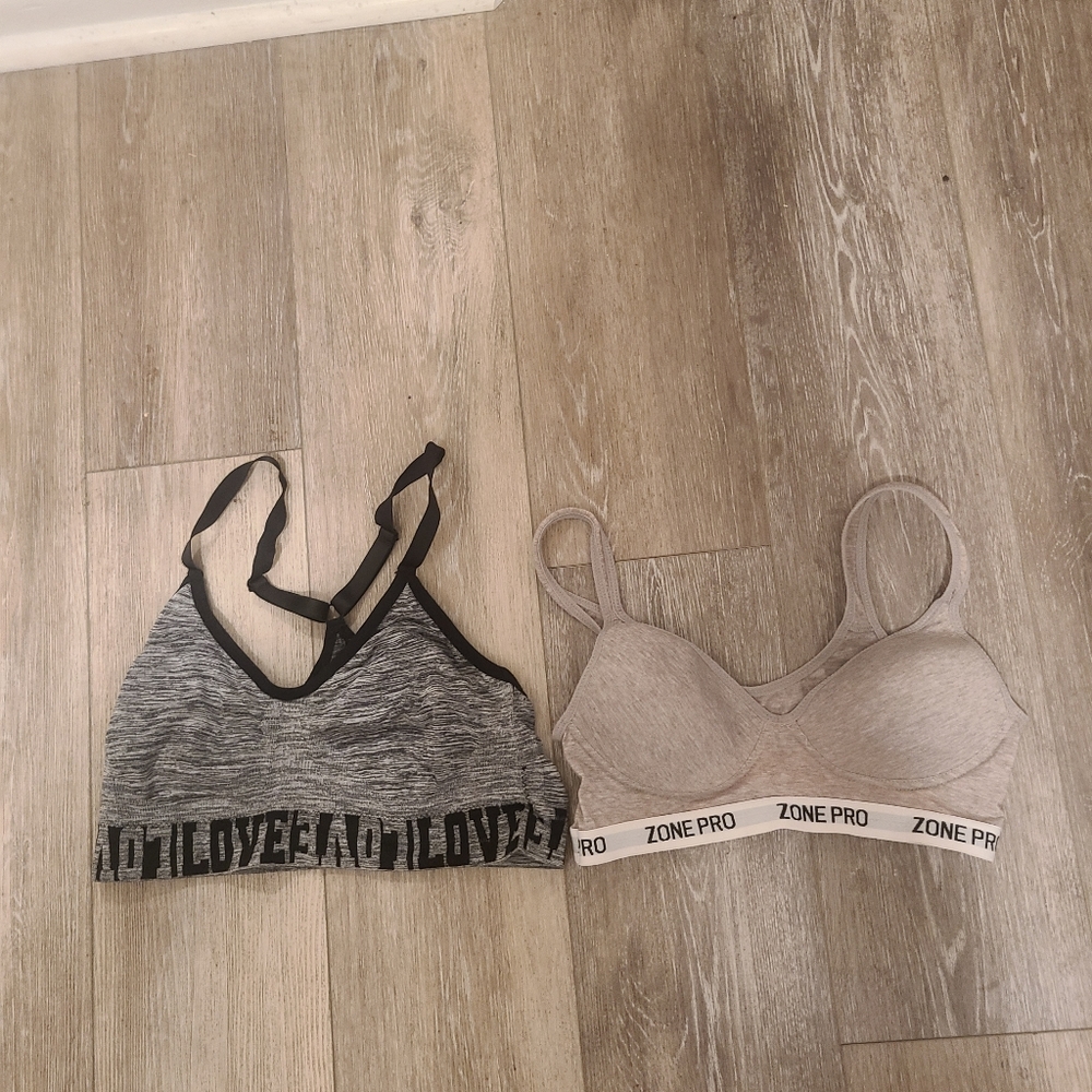 NWOT Bundle of 2 Sports Bras, Just Be Size 1X be  and Zone Pro Size Large